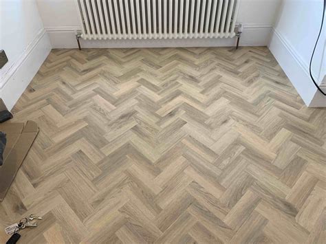 Herringbone Pattern Vinyl Floor