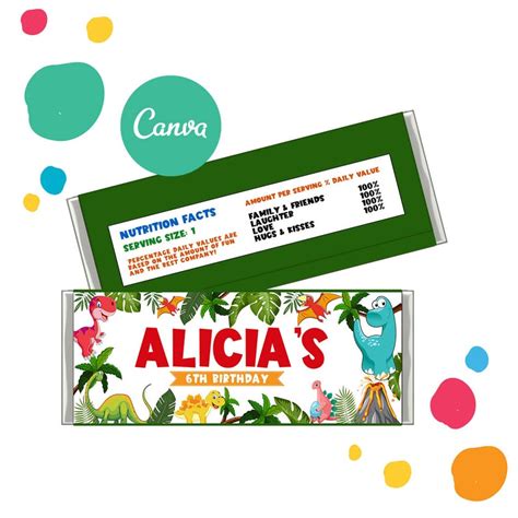 Hershey Bar Dinosaur Printable Wrap