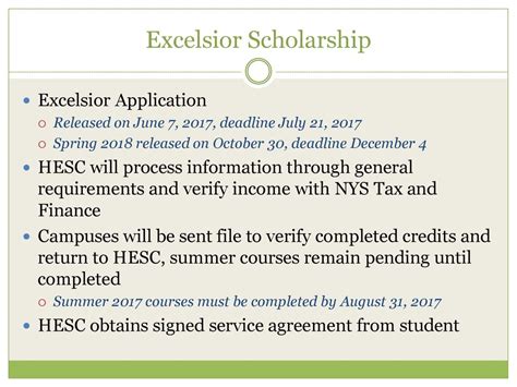 hesc excelsior scholarship application
