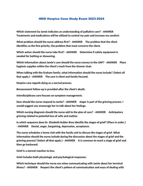 hesi hospice case study