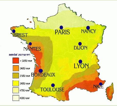 het klimaat in frankrijk