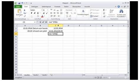 Excel: Anleitung aktuelles Datum einfügt