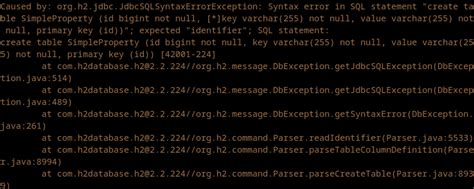hibernate syntax error in sql statement expected identifier