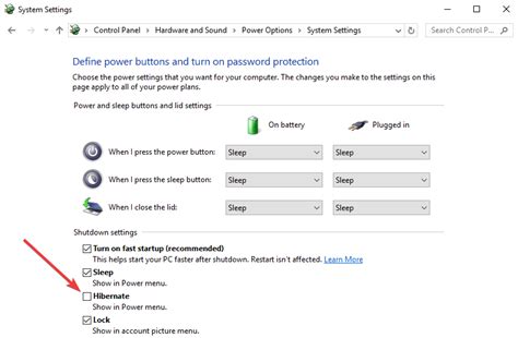 hibernate windows 10 enable