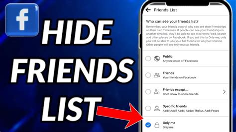 Hide Friend List on Facebook Mobile