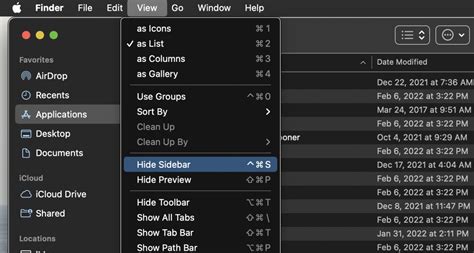 Hide Sidebar Folder