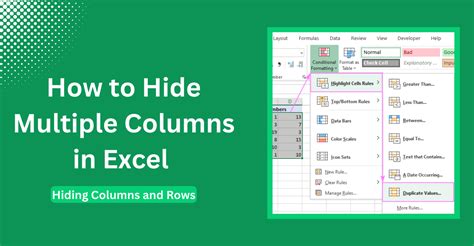 5 Ways Hide Excel Column