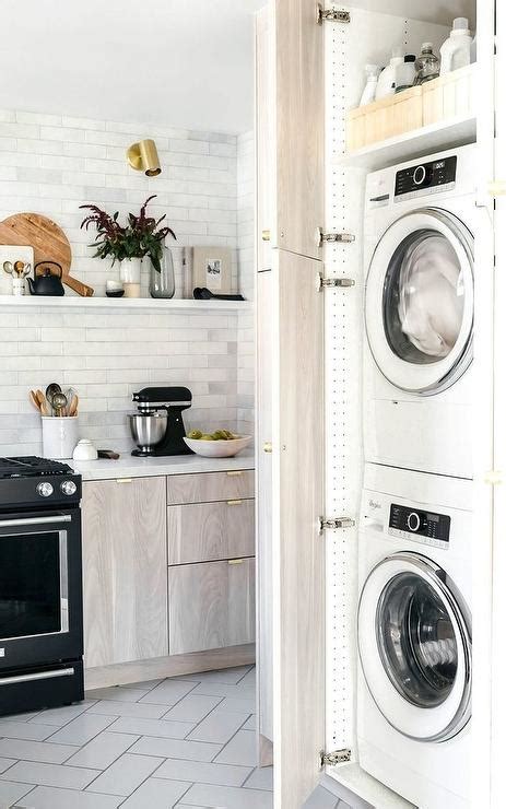 Hiding Stackable Washer Dryer Kitchen