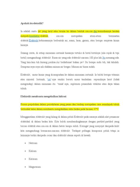 Hidrasi Elektrolit