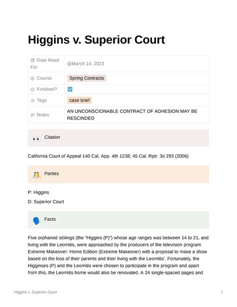 higgins v superior court