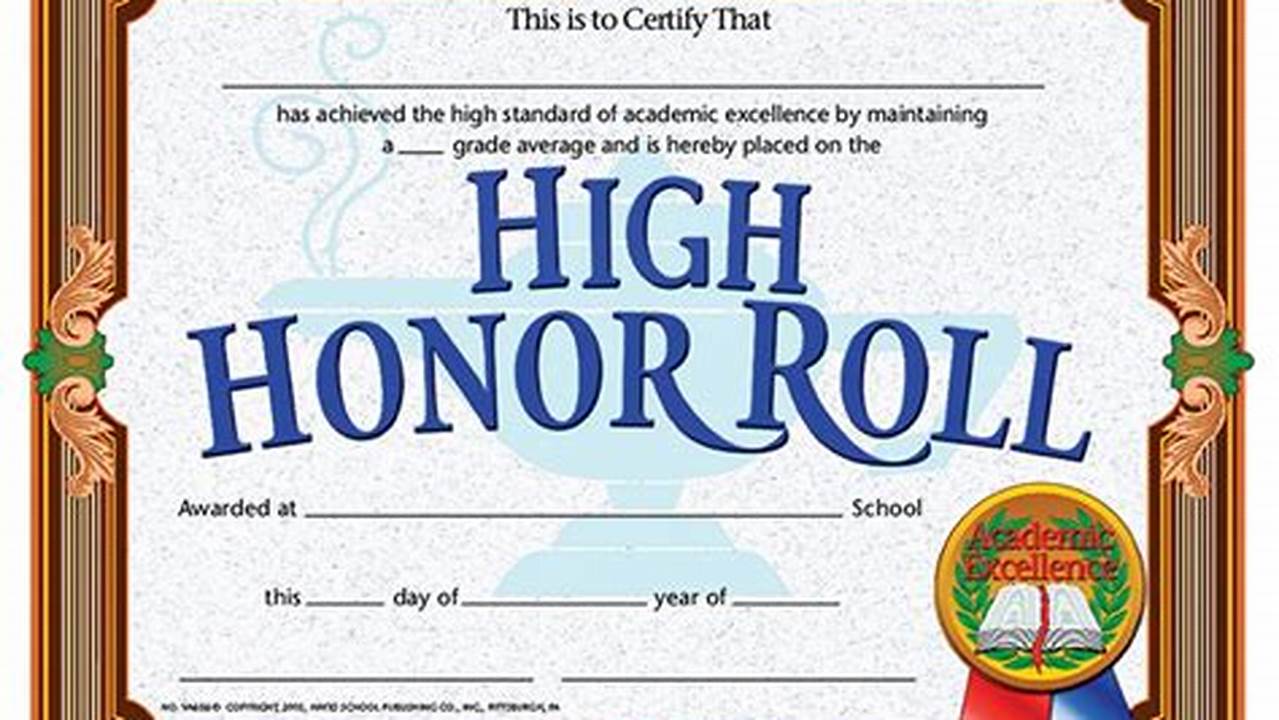 Unveiling the Path to Academic Excellence: The Secrets of High Honor Roll Certificates