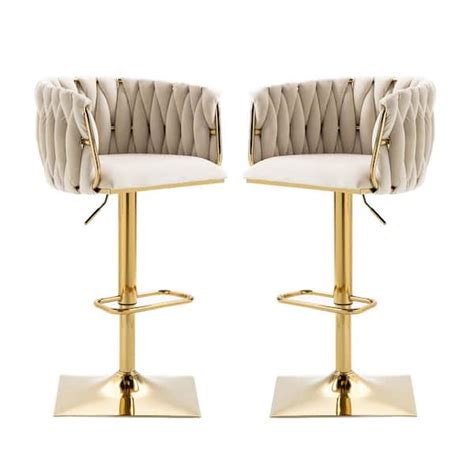 High Back Ivory Bar Stools