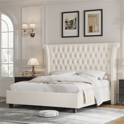 High Bed Frame With Headboard King