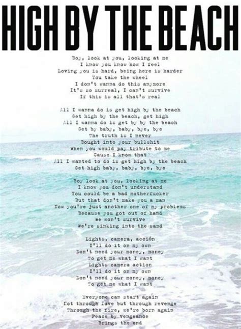 high by the beach lyrics