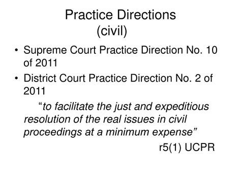 high court practice direction