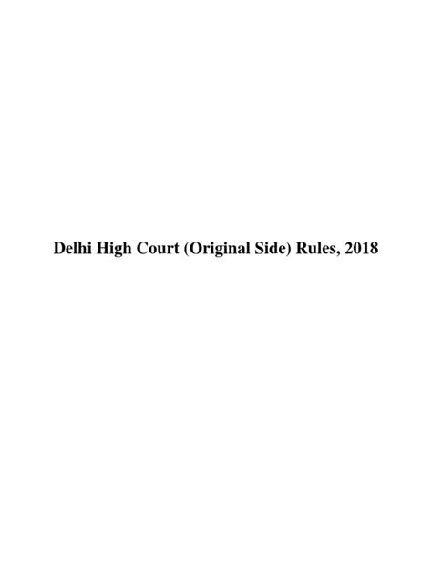 high court rules 2018