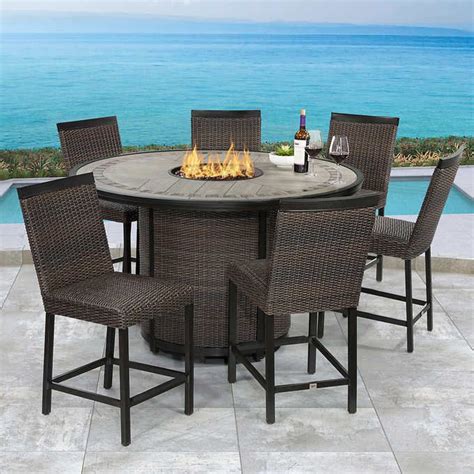 High Dining Set With Fire Table