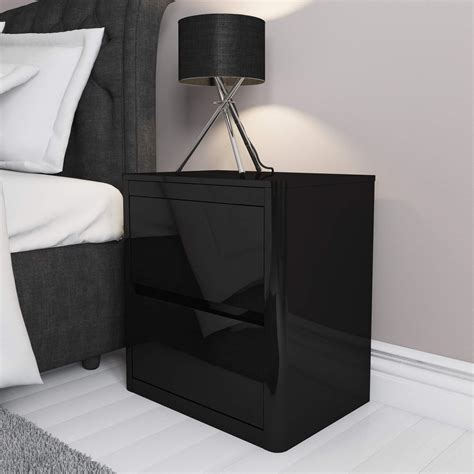 High Gloss Slim Bedside Table