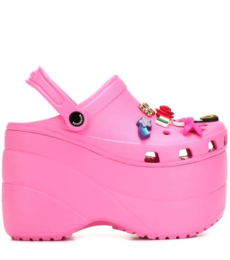 high heel crocs pink