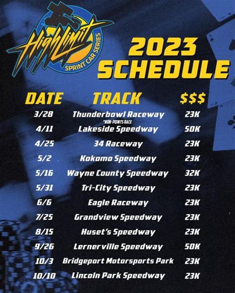 high limit racing schedule 2024