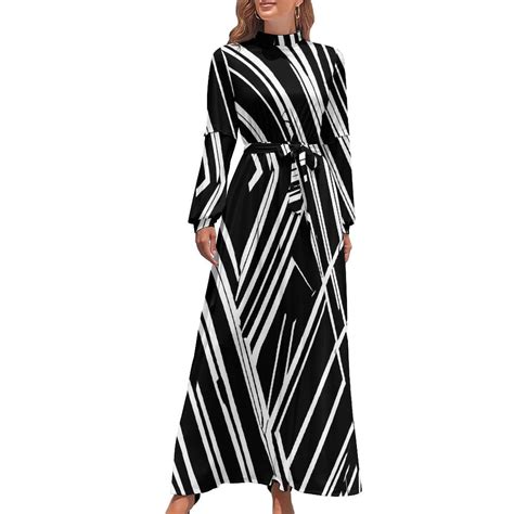 High Neck Pattern Long Dress