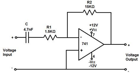 High Pass Filter Non Inverting Op Amp