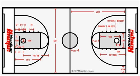high school basketball court size