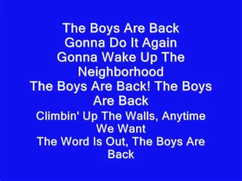 high school musical 3 boys are back lyrics