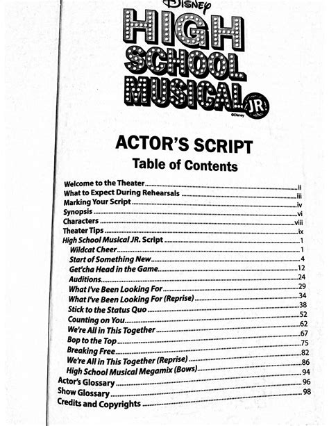 high school musical junior script