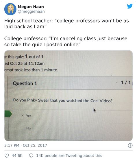 high school teacher vs college professor meme
