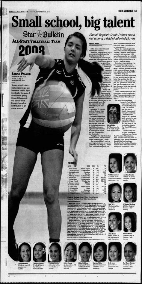 high school volleyball newspaper articles