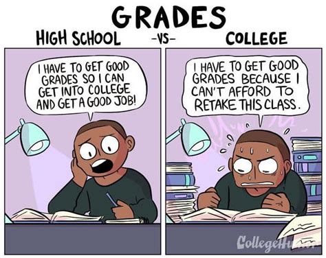 high school vs university meme