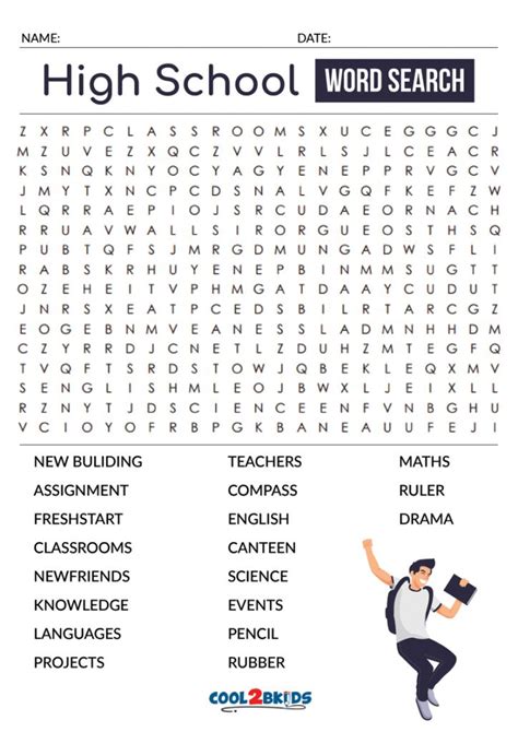 High School Word Puzzles Printable