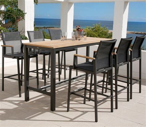 Crosley Palm Harbor 5 Piece Outdoor Wicker High Dining Set Table and