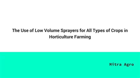 High Volume Vs Low Volume Sprayer
