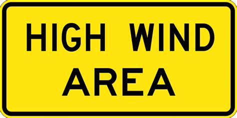 high winds warning sign
