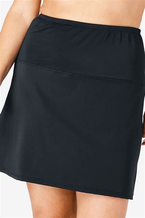 high-waisted swim skirt with built-in brief