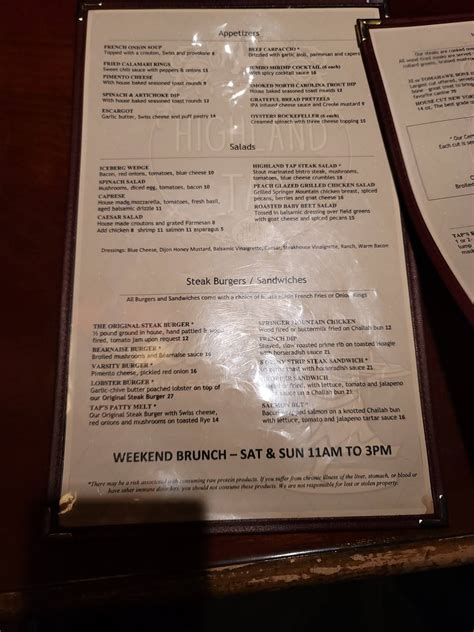 Discover the高地酒馆的秘密风味： Highland Tap Menu让你的味蕾狂欢