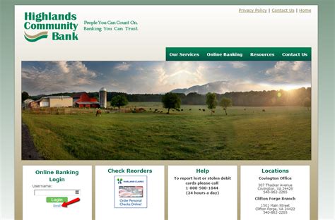 highlands community bank online banking