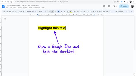 Highlight Shortcut For Google Docs