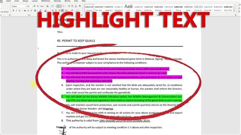 highlighting text on pages