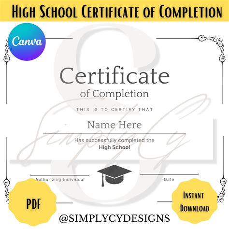 highschool certificate of completion