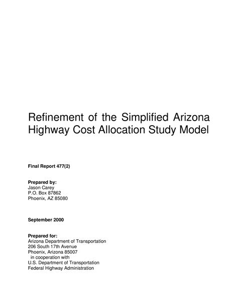 Highway Cost Allocation Study Printable