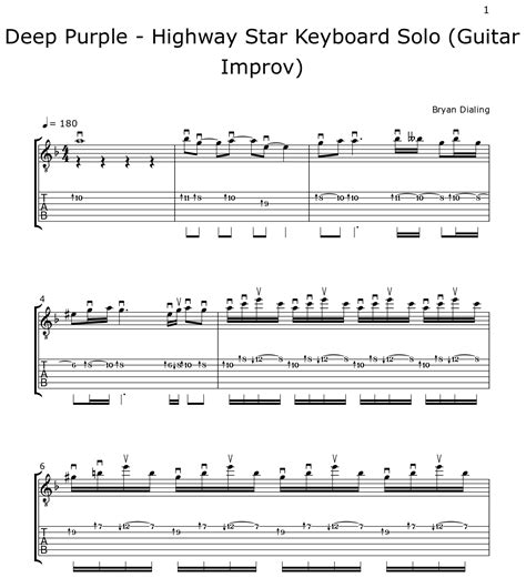 highway star deep purple solo tabs