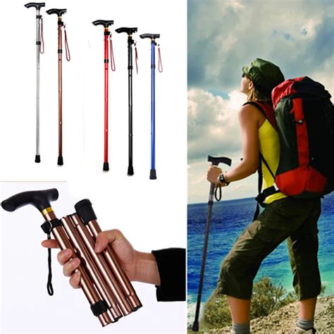 Hewolf 7075 Aluminum Ultralight 4 Sections Telescopic Walking Stick