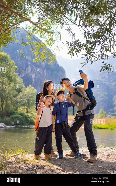 Chinese family hiking stock photo. Image of hiking, mother 84592024