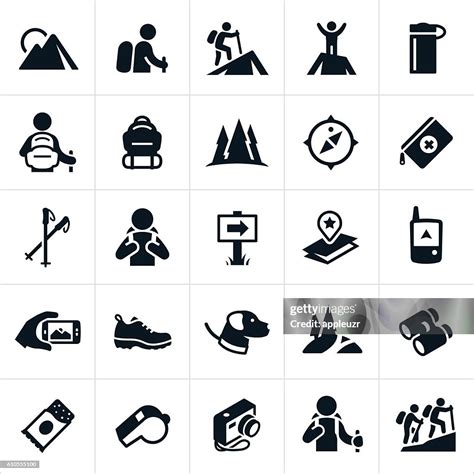Hiking Icons Stock Illustration Download Image Now iStock