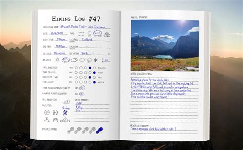 Hiking Log Book Template The O Guide