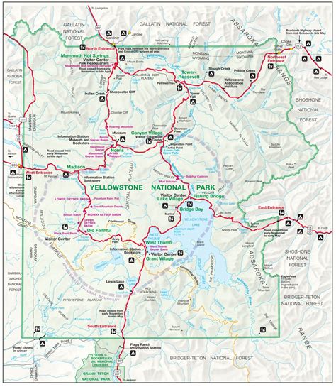 hiking trail map of yellowstone national park