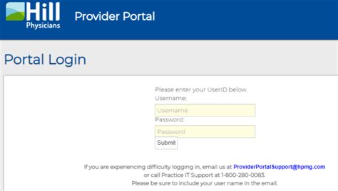 hill physicians medical group provider portal